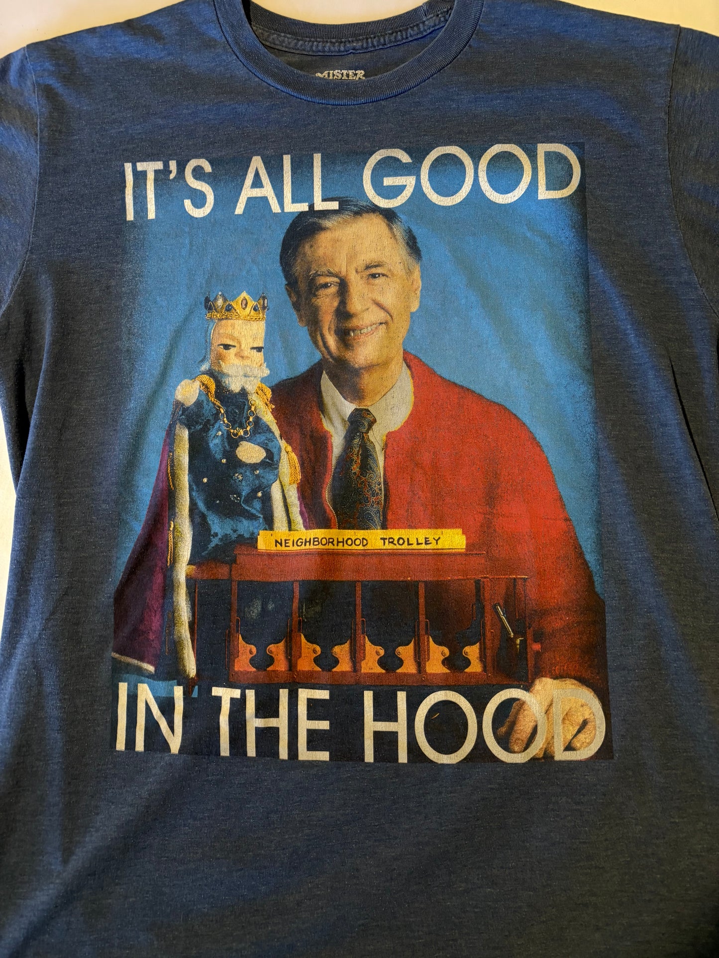 Mister Rogers It’s All Good in the Hood Shirt L Funny King Friday Graphic Tee**