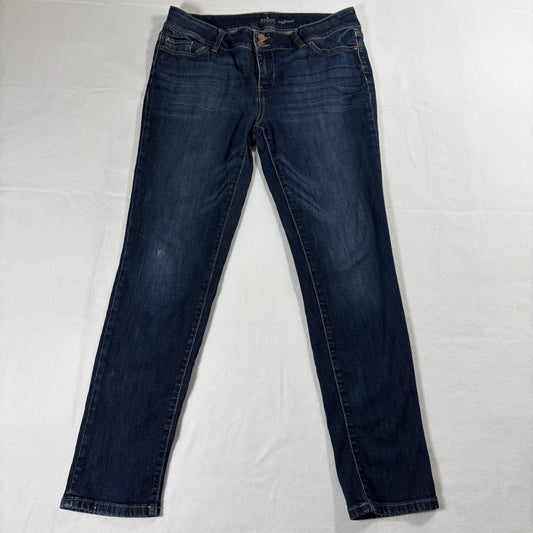 Soho Jeans Womens 10 Boyfriend Mid Rise Blue Stretch Denim Relaxed 90s Retro Fit