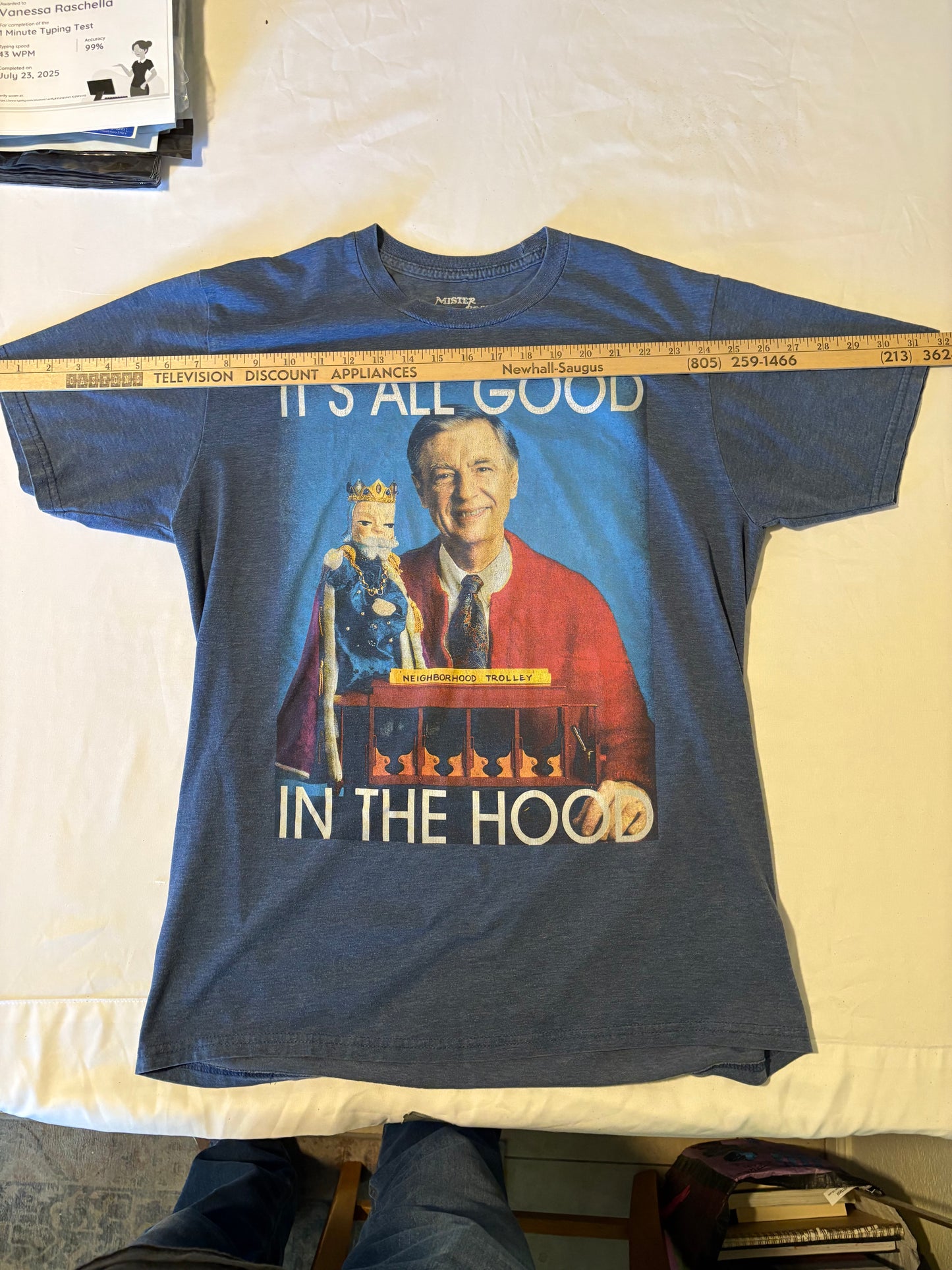 Mister Rogers It’s All Good in the Hood Shirt L Funny King Friday Graphic Tee**
