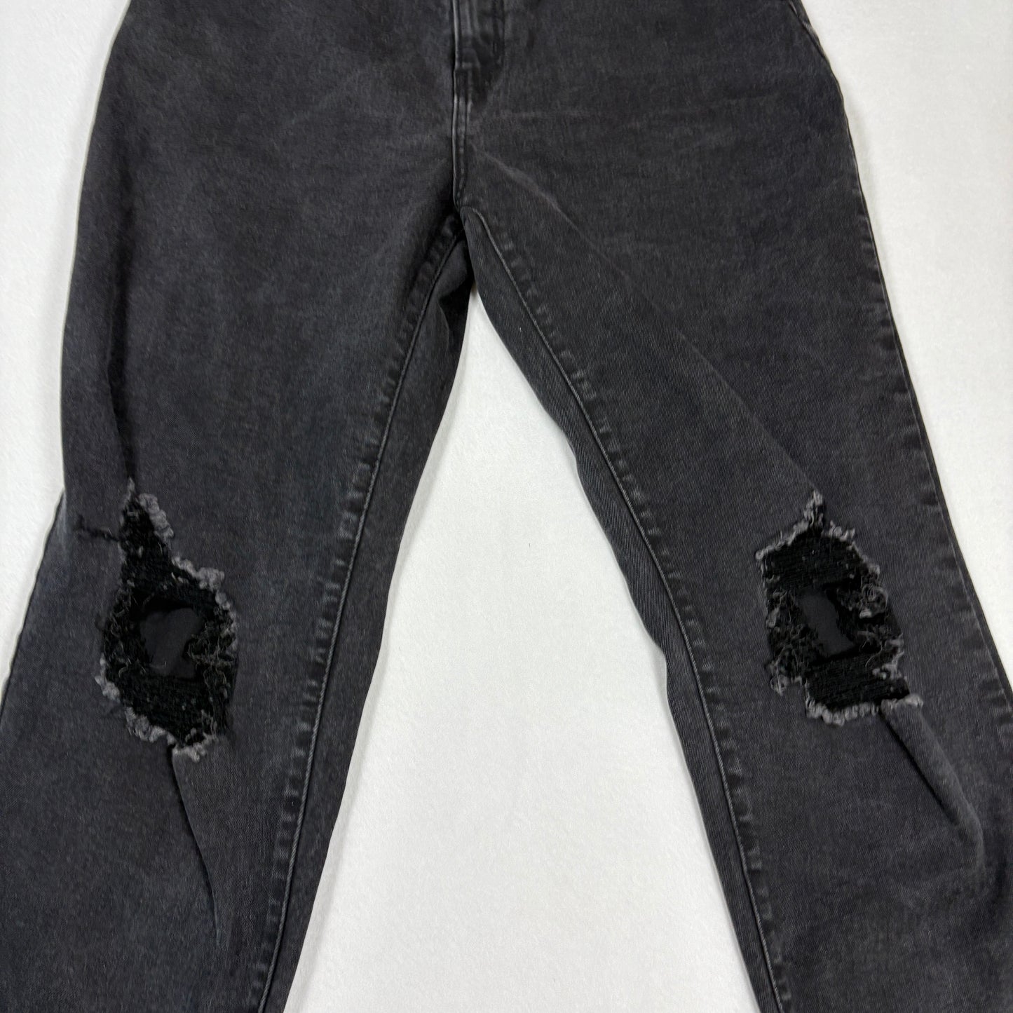 Levi Strauss Womens Black Mom Jeans Size 4 W27 High Rise Slim Straight Denim