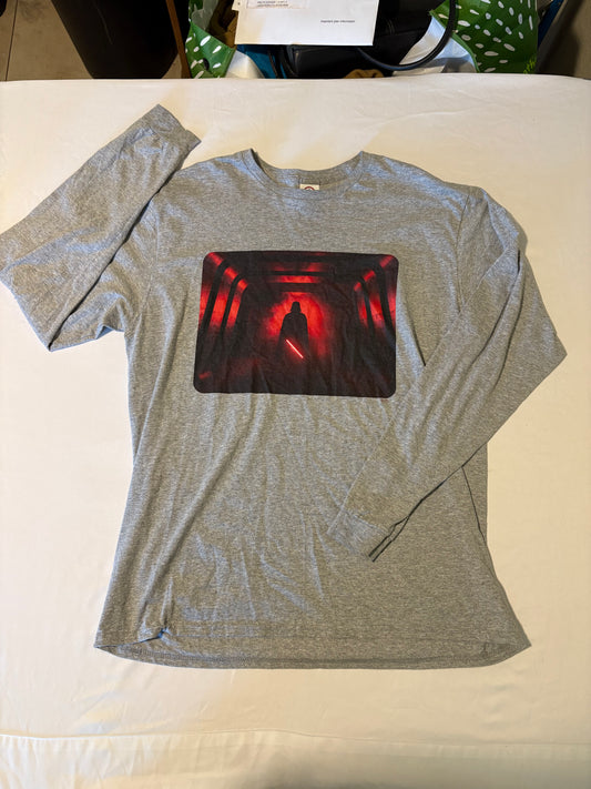 Star Wars Darth Vader Red Tunnel Graphic Shirt L Delta Soft Long Sleeve Gray Tee