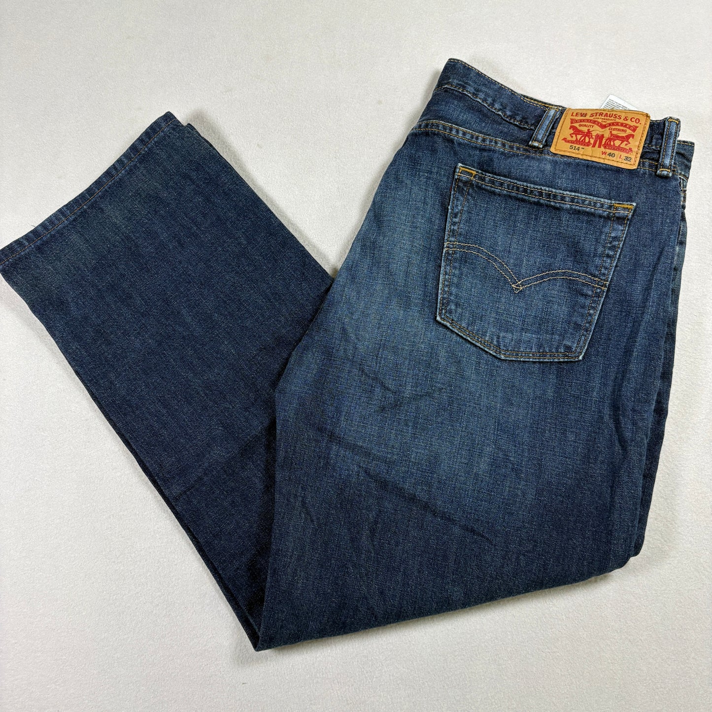 Levis 514 Mens Jeans 40x32 Straight Leg Blue Denim Big Tall Y2K 90s Grunge