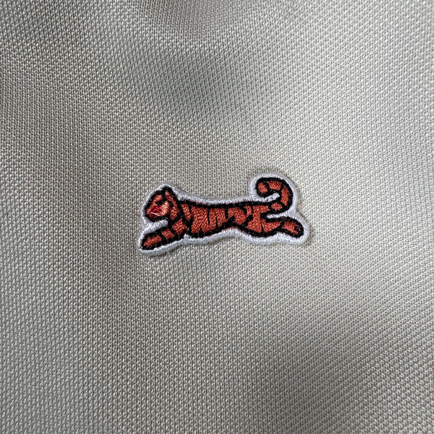 Le Tigre Mens 2XL Track Jacket Beige Brown Retro Y2K 90s Full Zip Tiger Logo