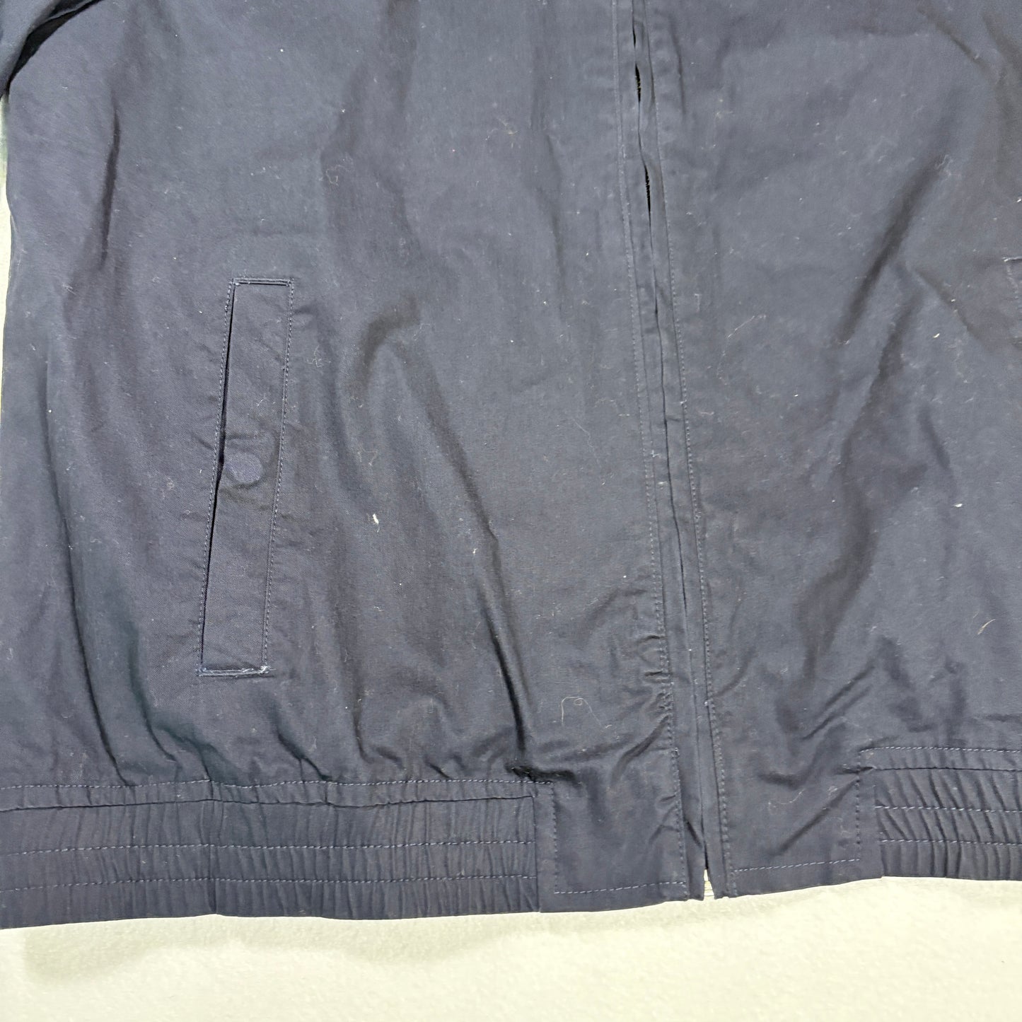 Lucky Brand Mens Jacket Size L Navy Blue Bomber Full Zip NWT $99 Rib Collar