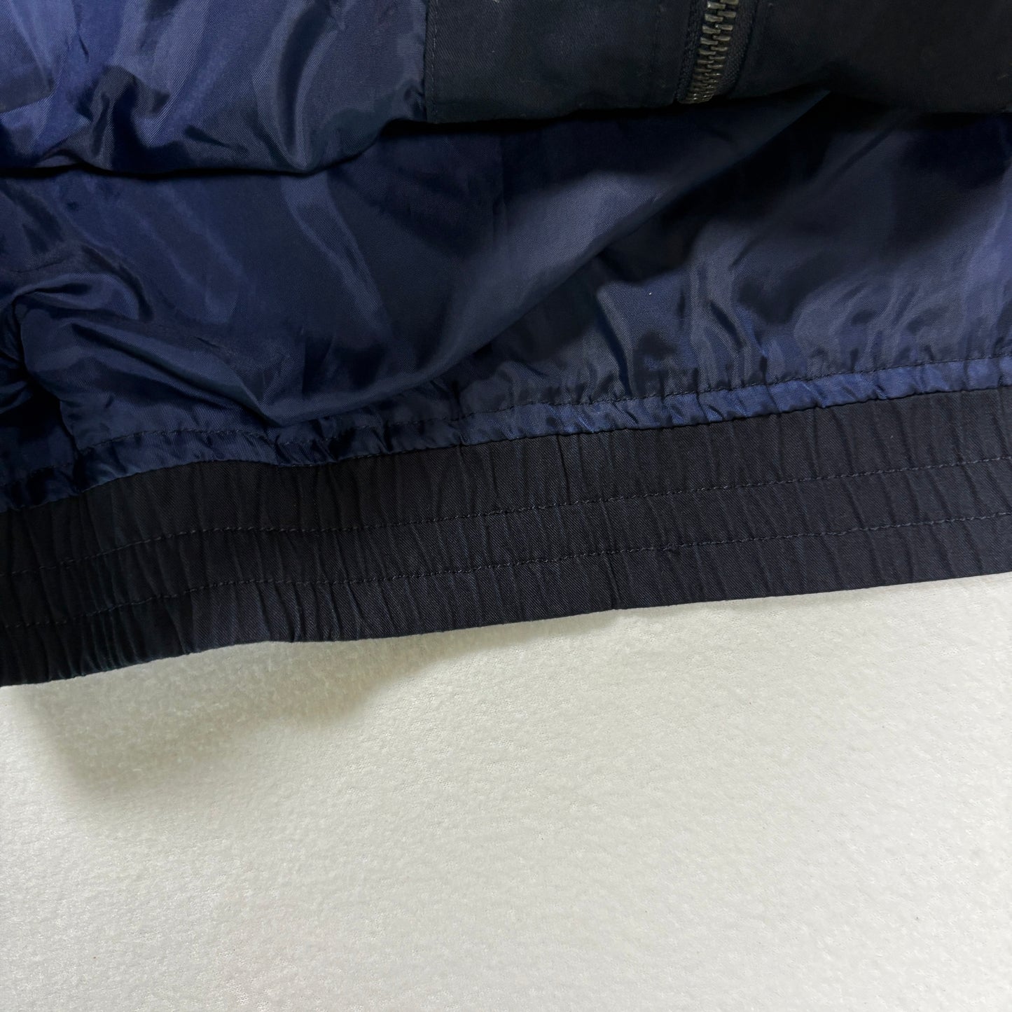 Lucky Brand Mens Jacket Size L Navy Blue Bomber Full Zip NWT $99 Rib Collar