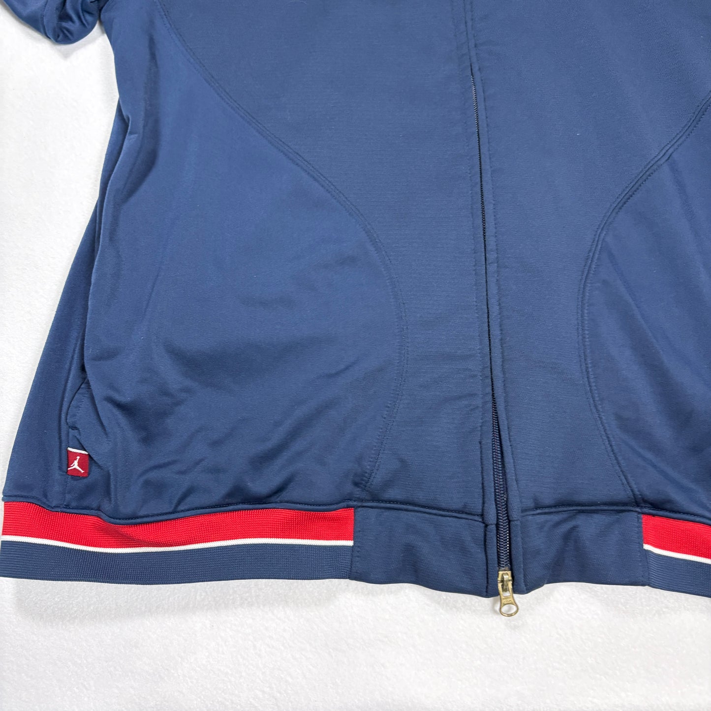 Nike Air Jordan Mens Track Jacket Size L Navy Red Retro 90s Y2K Full Zip Logo