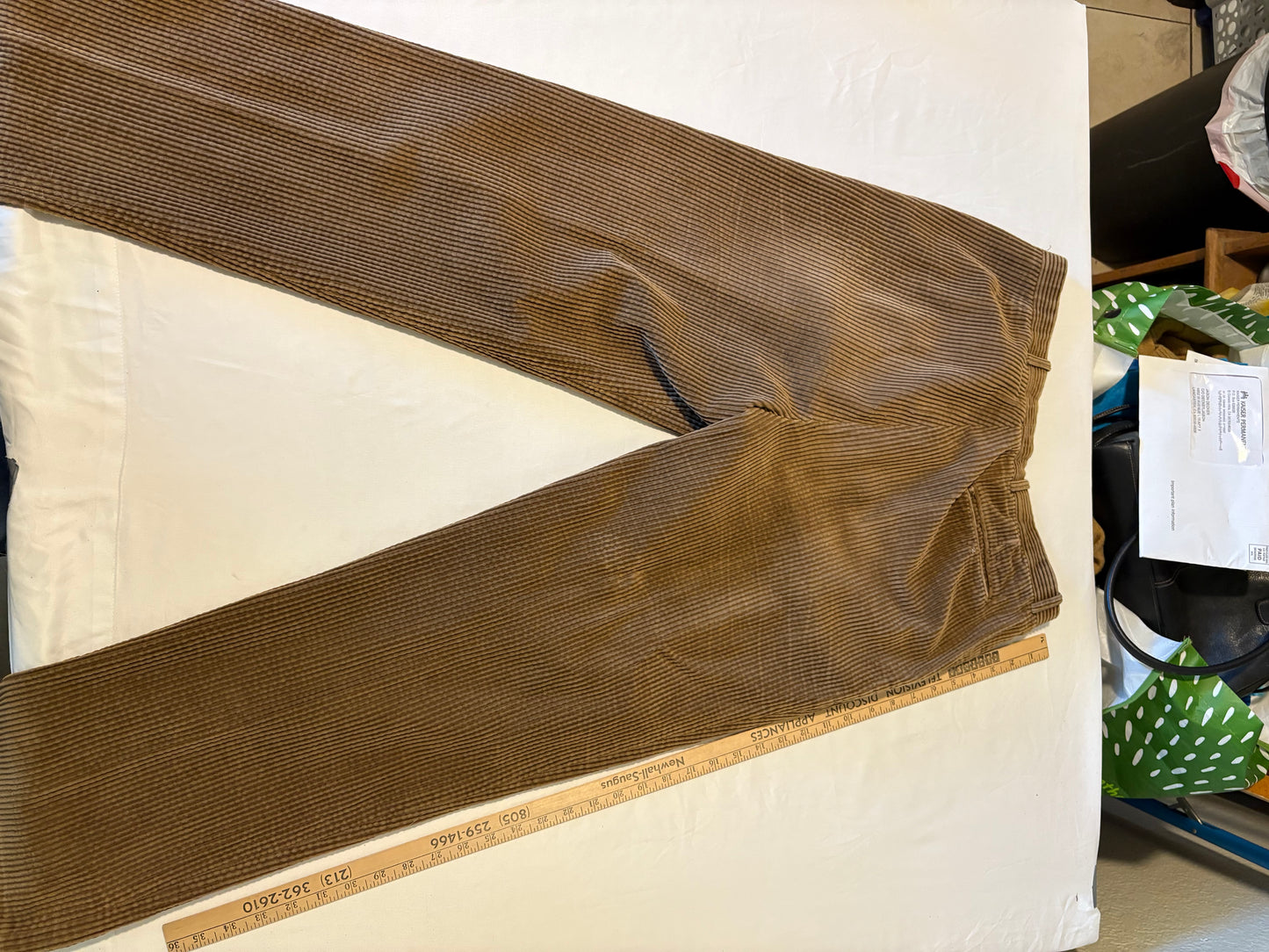 Vintage OakTree Brown Corduroy Pants Men’s 32x30 High Waist Wide Wale Retro 90s