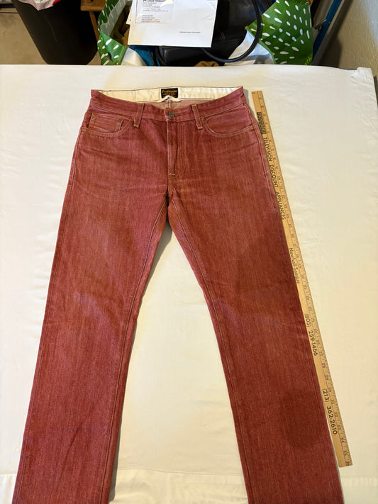 Civilianaire Japanese Selvedge Denim Jeans 31 Red Made in LA Rare Style #131394