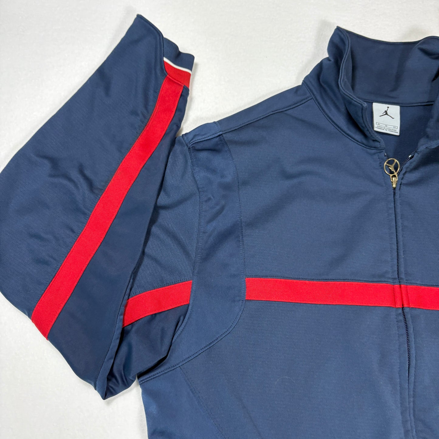 Nike Air Jordan Mens Track Jacket Size L Navy Red Retro 90s Y2K Full Zip Logo