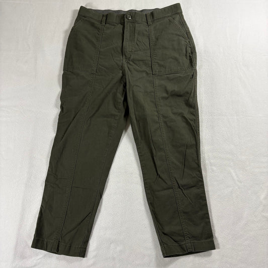 Lee Womens Straight Leg Pants Olive Green High Rise Stretch Utility 12M Retro90s