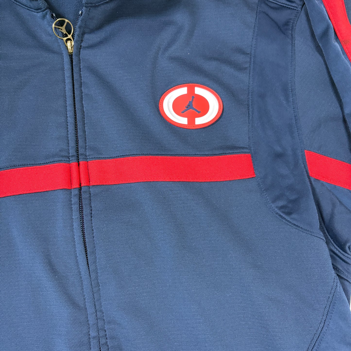 Nike Air Jordan Mens Track Jacket Size L Navy Red Retro 90s Y2K Full Zip Logo