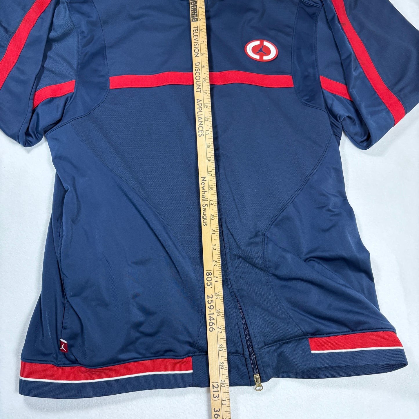 Nike Air Jordan Mens Track Jacket Size L Navy Red Retro 90s Y2K Full Zip Logo