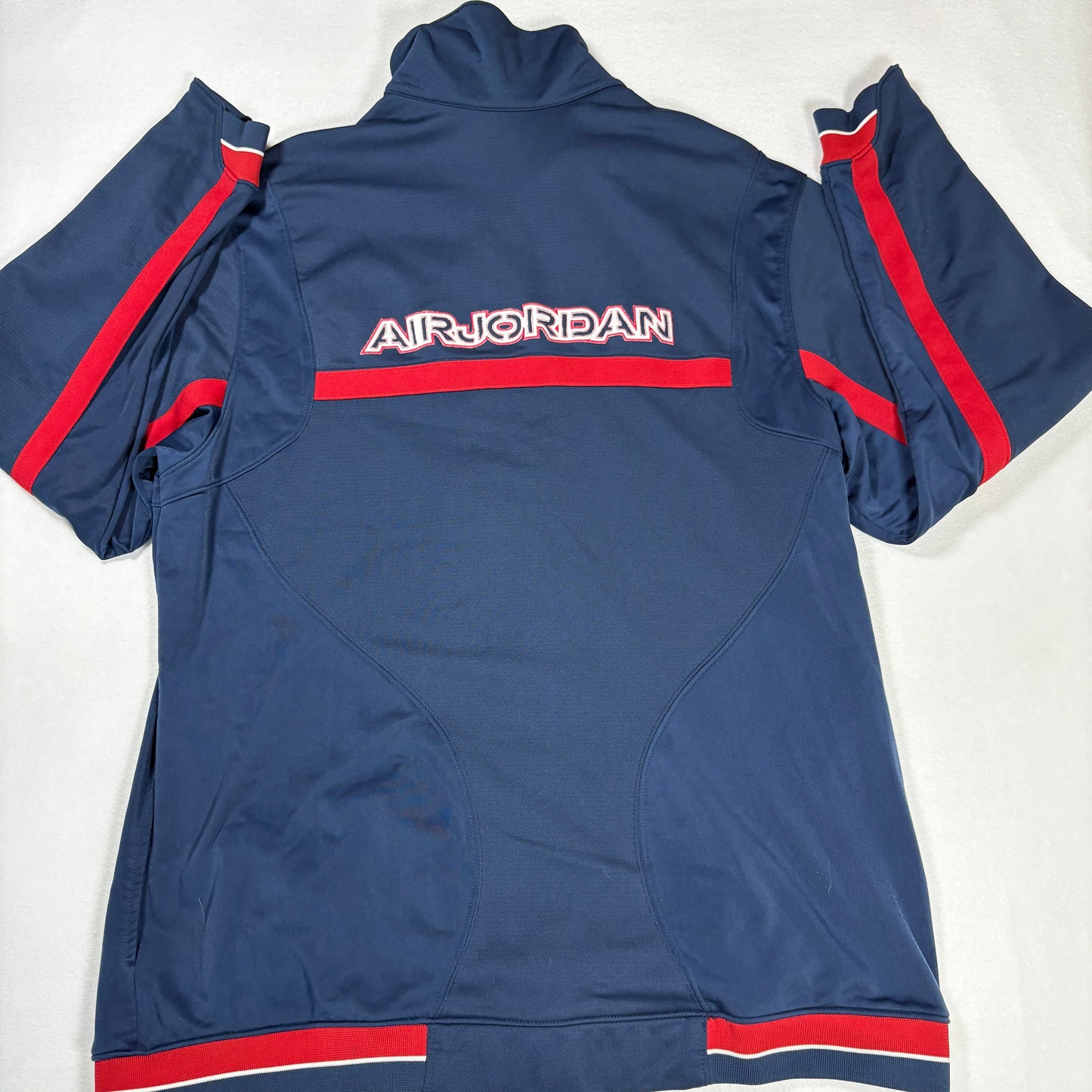 Nike Air Jordan Mens Track Jacket Size L Navy Red Retro 90s Y2K Full Zip Logo