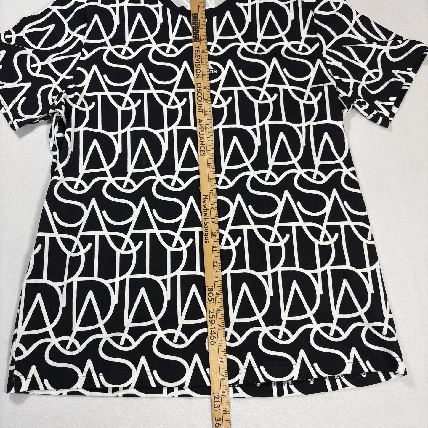 Adidas Mens XL T Shirt Black White Graphic Logo Tee NWOT All Over Print