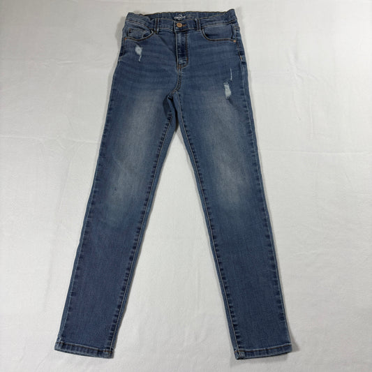 Jordache Skinny Jeans Womens 14 Medium Wash Stretch Distressed Y2K Retro Style