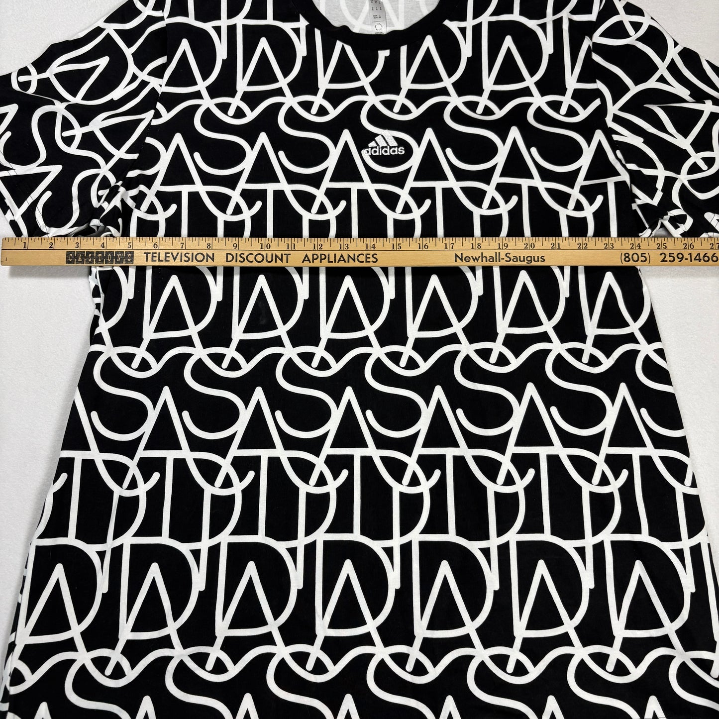 Adidas Mens XL T Shirt Black White Graphic Logo Tee NWOT All Over Print