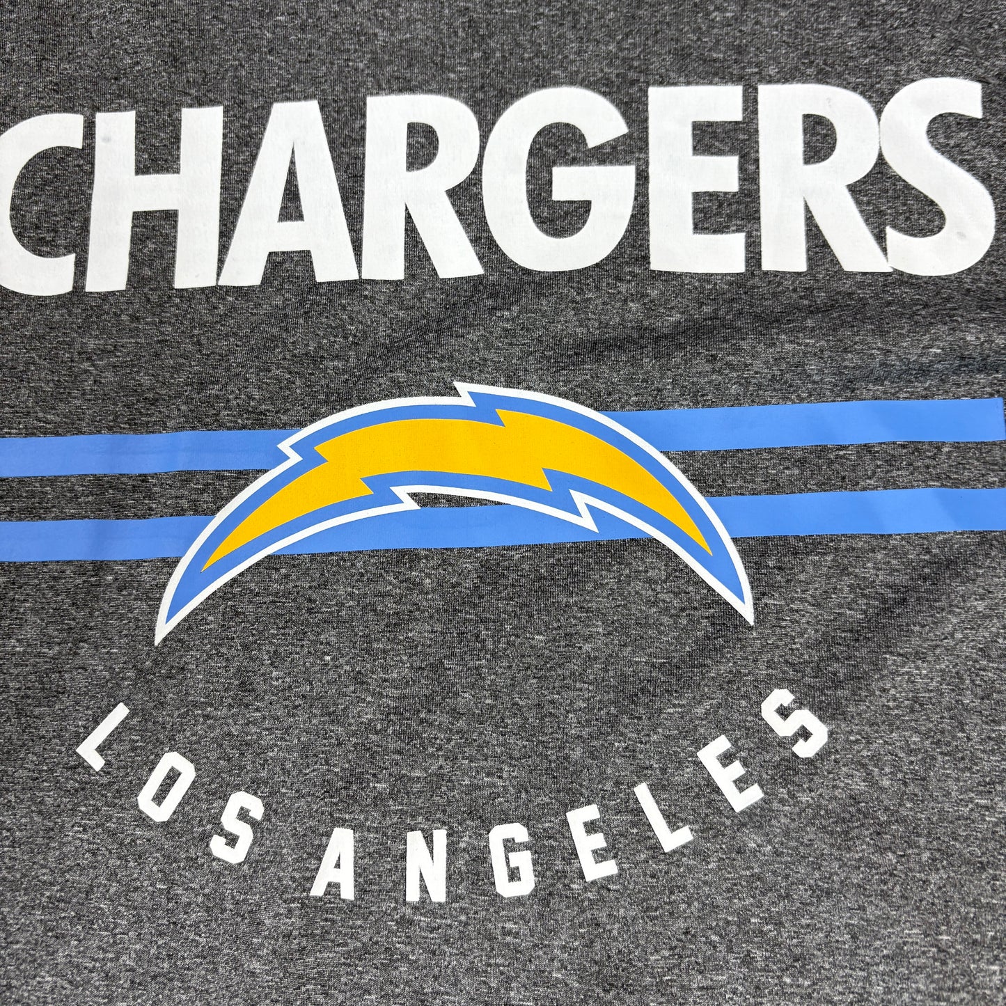 NFL Team Apparel Mens XL Los Angeles Chargers T Shirt Gray Blue Logo Tee