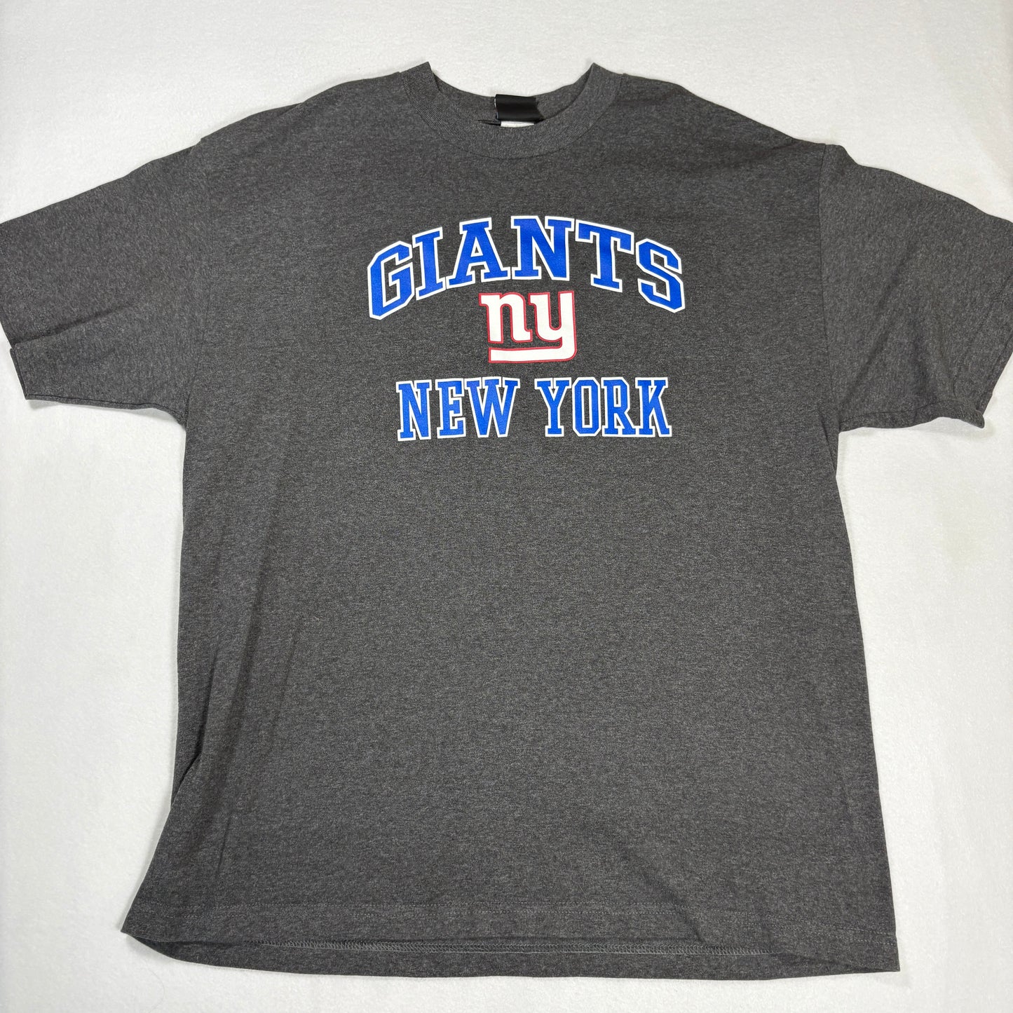 NFL Team Apparel Mens XL New York Giants T Shirt Gray Blue Logo Football Tee