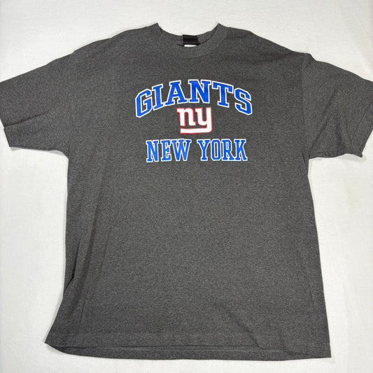 NFL Team Apparel Mens XL New York Giants T Shirt Gray Blue Logo Football Tee