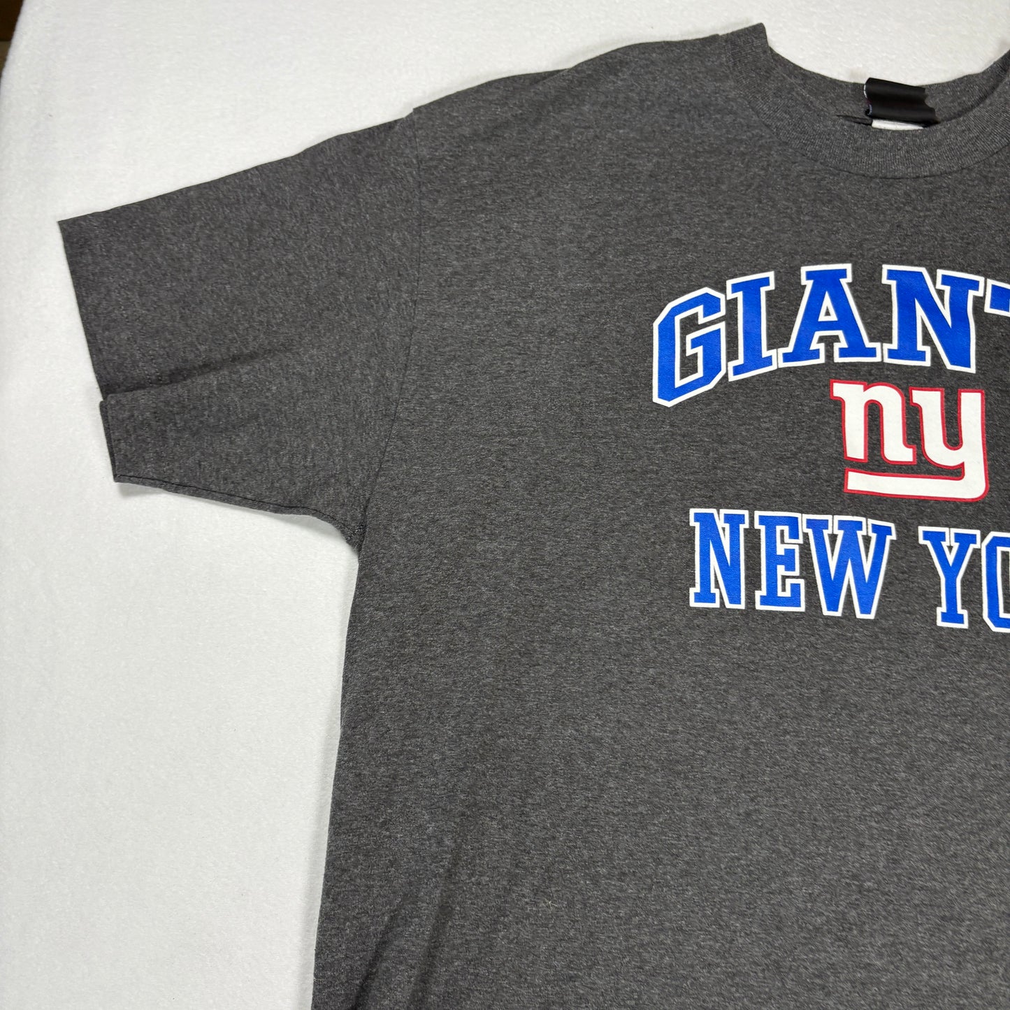 NFL Team Apparel Mens XL New York Giants T Shirt Gray Blue Logo Football Tee