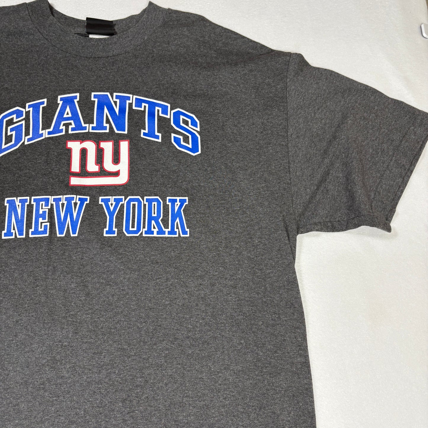 NFL Team Apparel Mens XL New York Giants T Shirt Gray Blue Logo Football Tee