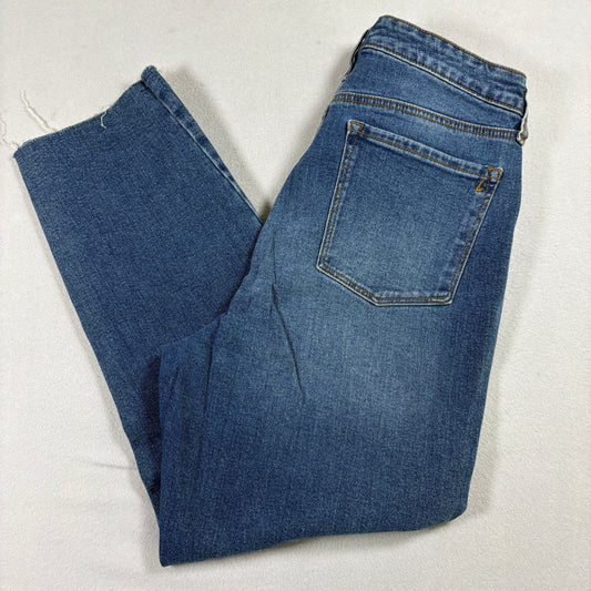 Style & Co Womens Jeans Size 10 Straight Crop Blue Raw Hem Stretch Y2K Vintage
