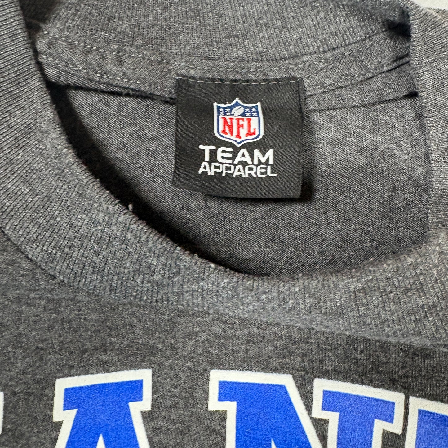 NFL Team Apparel Mens XL New York Giants T Shirt Gray Blue Logo Football Tee