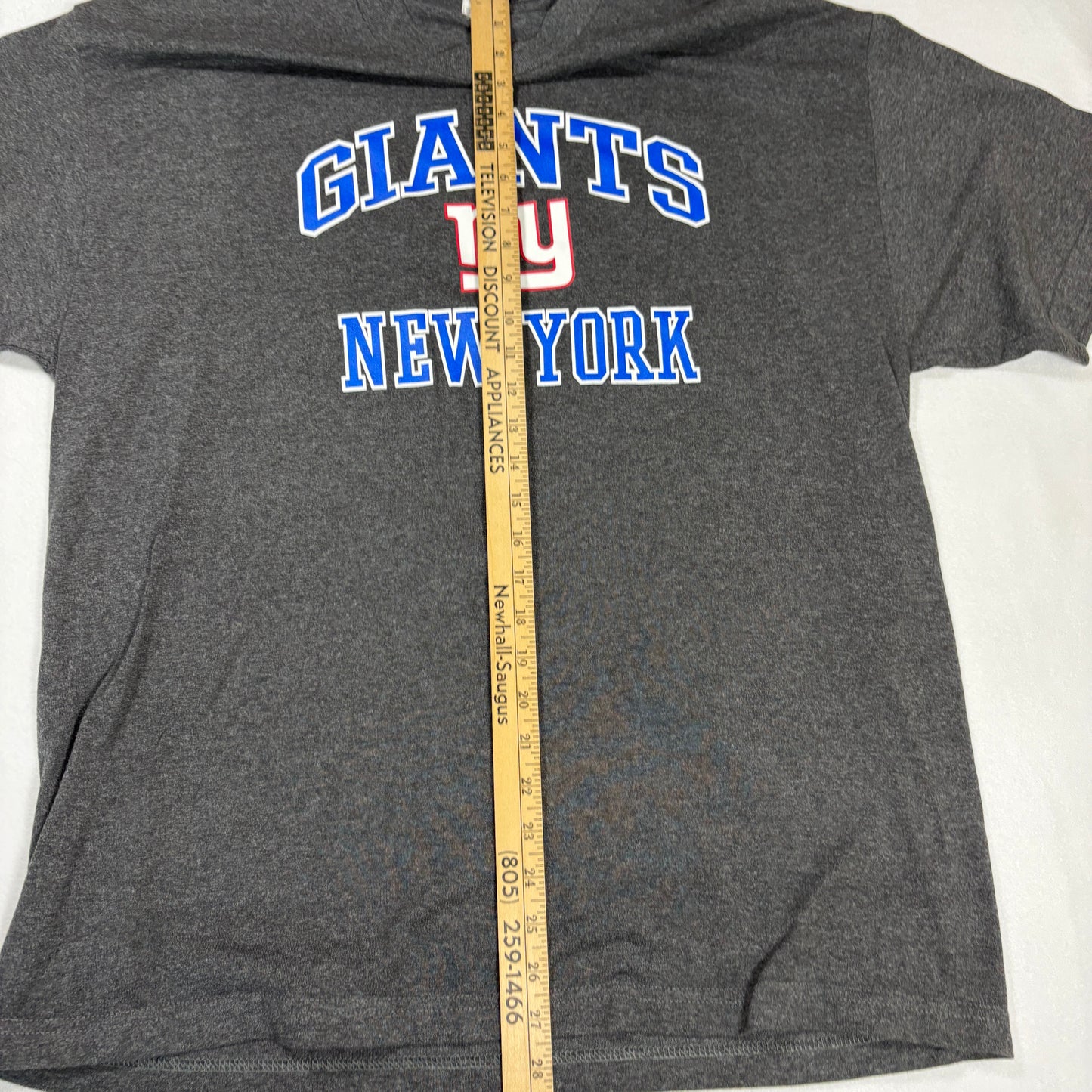 NFL Team Apparel Mens XL New York Giants T Shirt Gray Blue Logo Football Tee