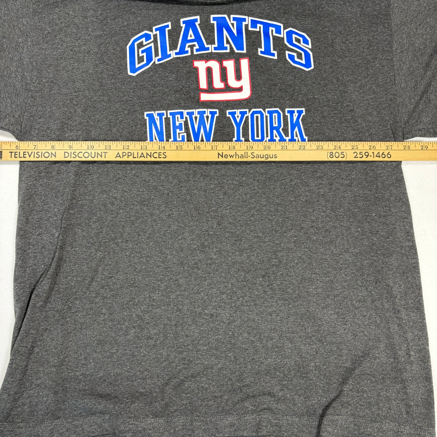 NFL Team Apparel Mens XL New York Giants T Shirt Gray Blue Logo Football Tee