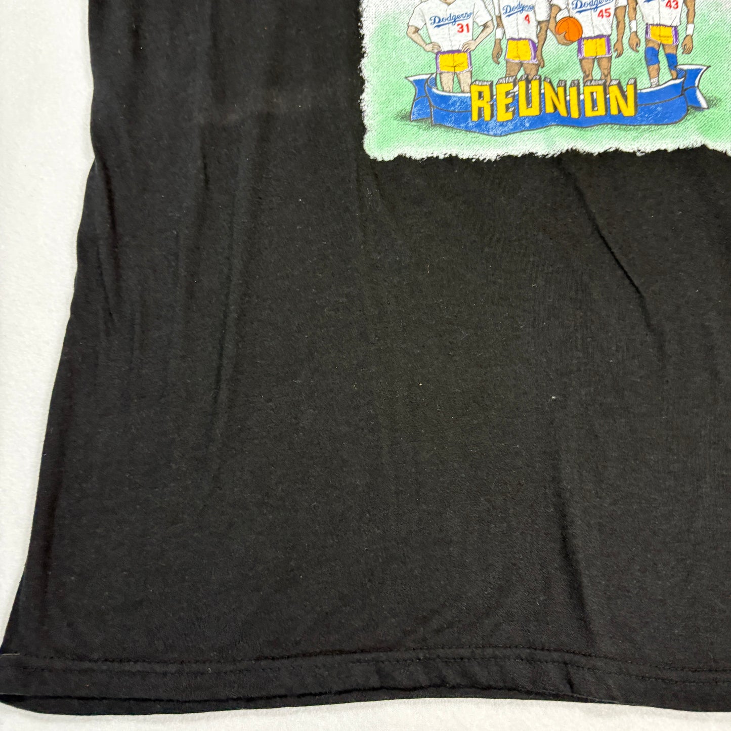 Los Angeles Dodgers Lakers Mens XL T Shirt Black Showtime Reunion Graphic Tee