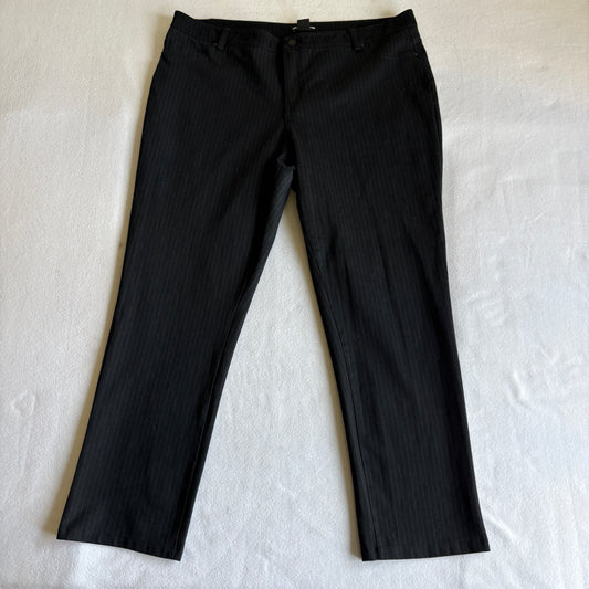 DKNY Jeans Mens XXL Black Pinstripe Slim Stretch Dress Pants Office Workwear Biz