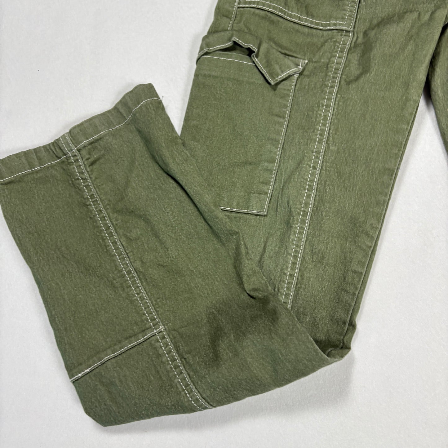 VIP Jeans Womens Green Cargo Pants Size 1 Low Rise Y2K 2000s Utility Stretch