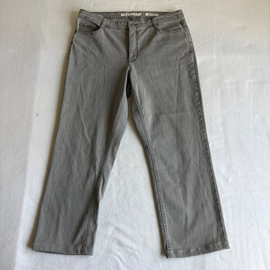 Jones New York Womens 14 Lexington Straight Gray Stretch Jeans Classic Fit Denim