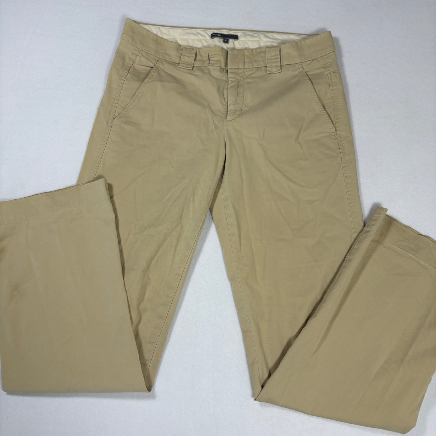 Vince Womens Khaki Chino Pants Size 6 Straight Leg Stretch Classic Work Casual