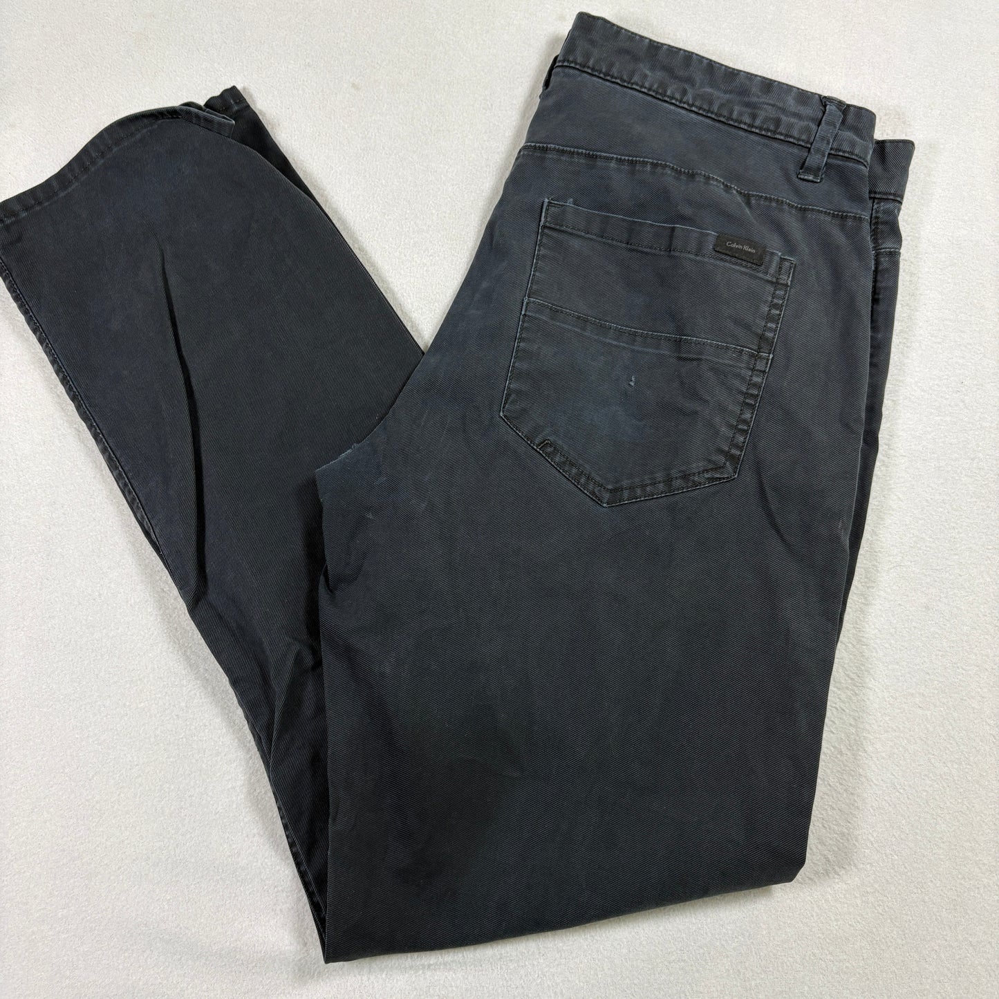 Calvin Klein Mens Pants 30x30 Black Slim Fit Stretch Casual Chinos CK Modern