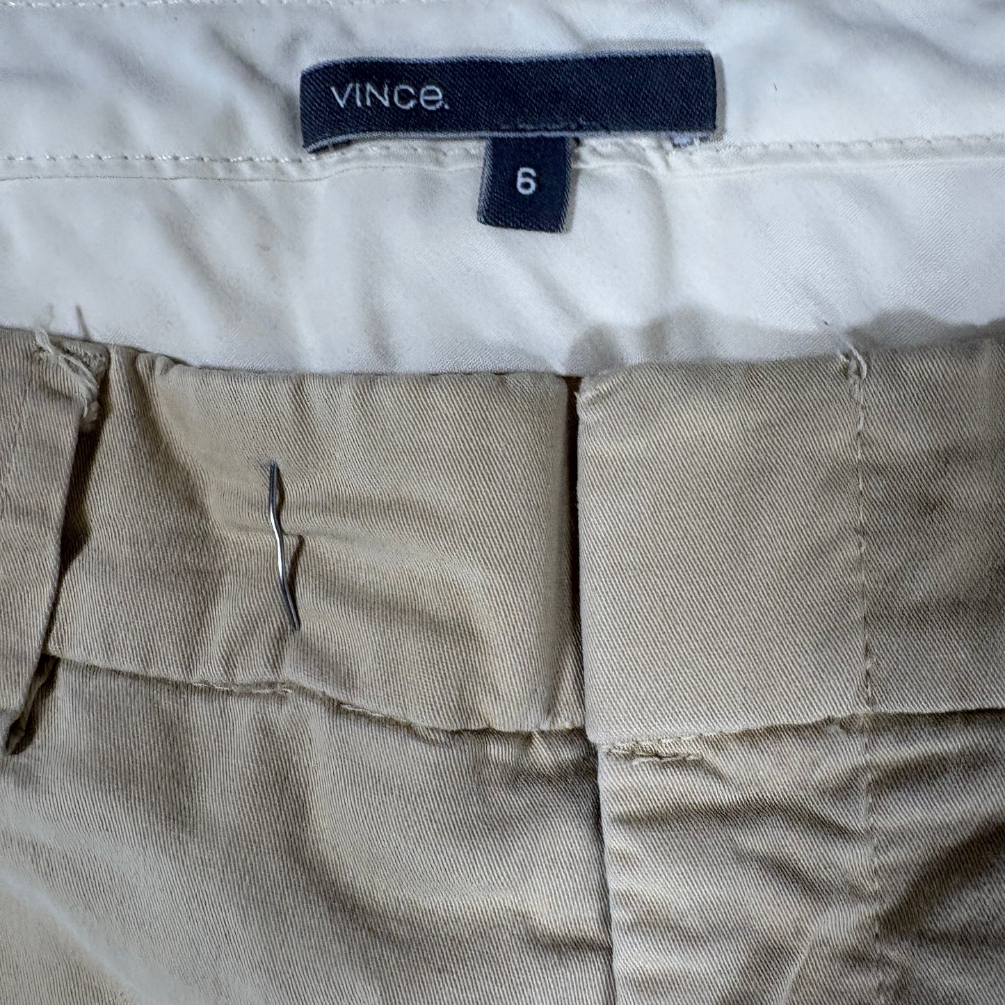 Vince Womens Khaki Chino Pants Size 6 Straight Leg Stretch Classic Work Casual