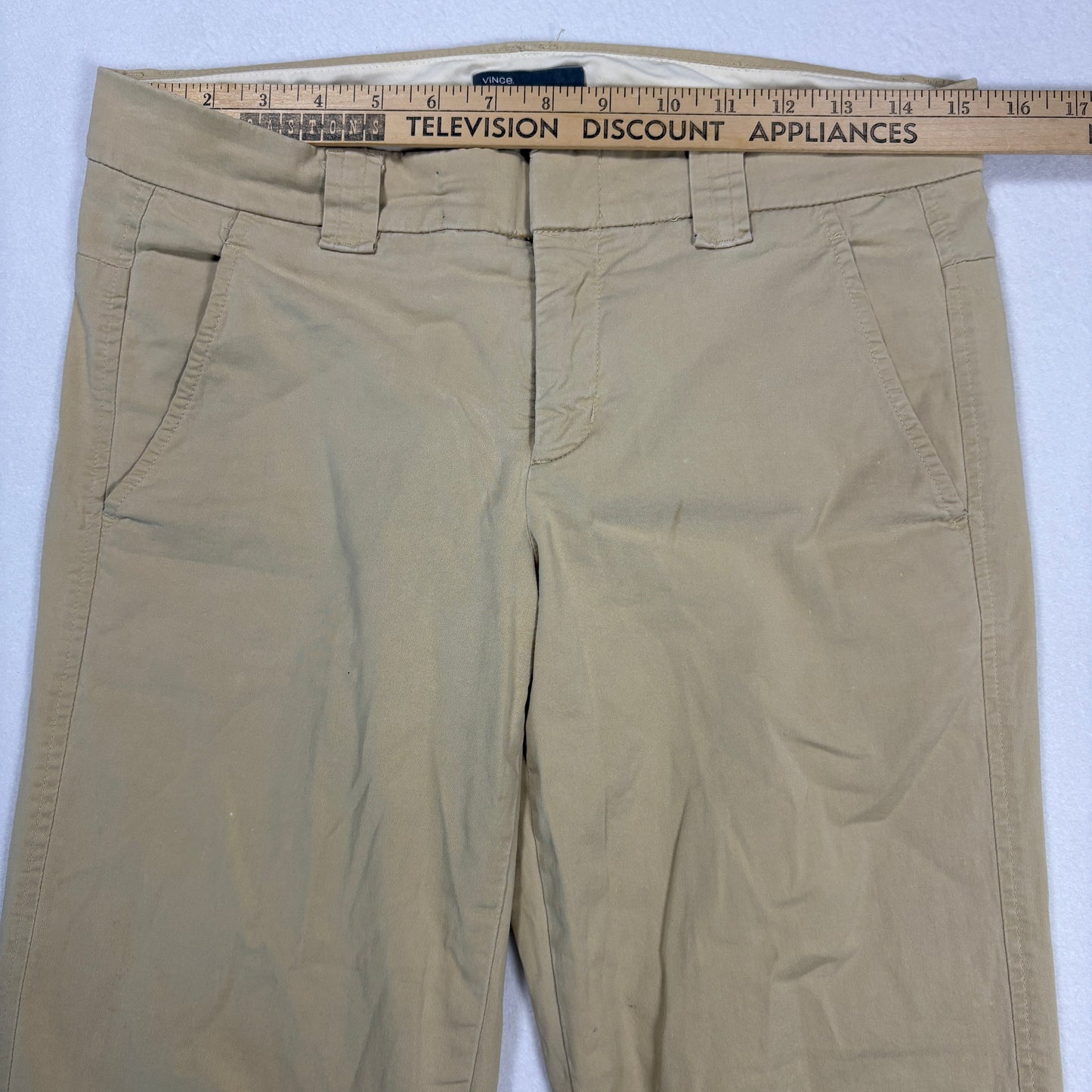 Vince Womens Khaki Chino Pants Size 6 Straight Leg Stretch Classic Work Casual