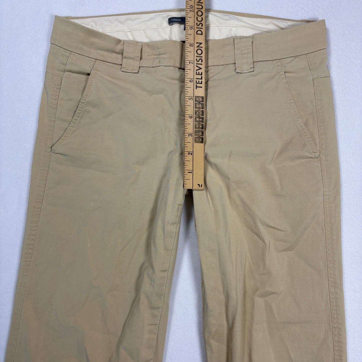 Vince Womens Khaki Chino Pants Size 6 Straight Leg Stretch Classic Work Casual