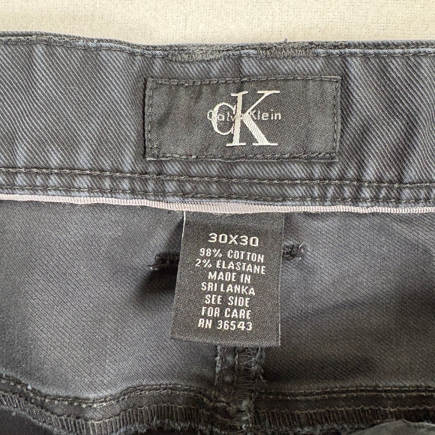 Calvin Klein Mens Pants 30x30 Black Slim Fit Stretch Casual Chinos CK Modern