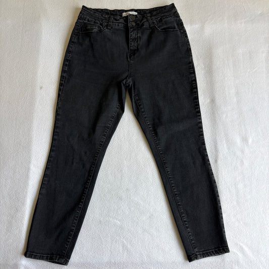 Royalty For Me Womens 12 Black Ankle High Rise Skinny Jeans Y2K Stretch Fit 90s!