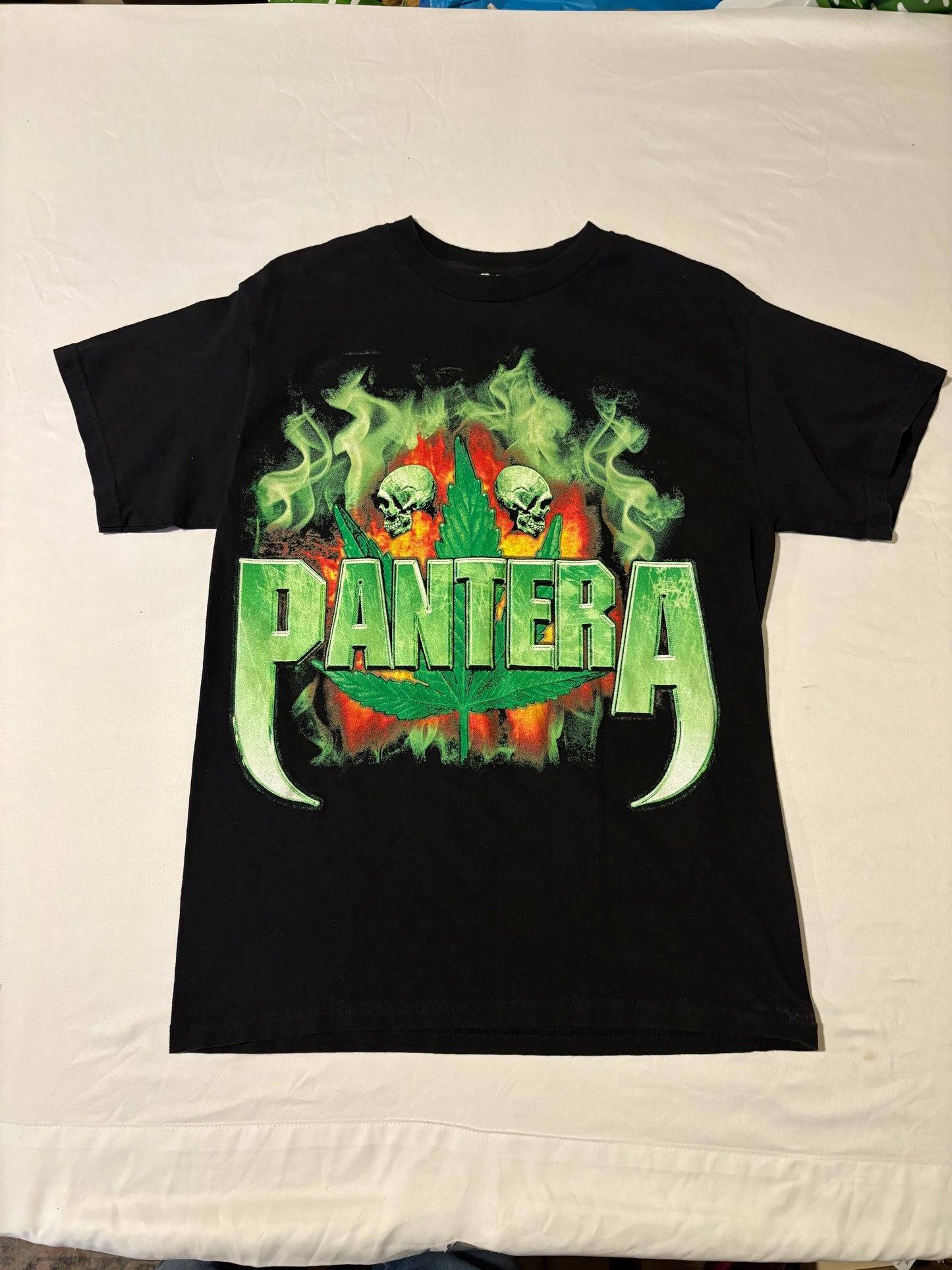 Pantera T-Shirt Small Alstyle Double Sided Skull Weed Leaf Flame Graphic Tee Black