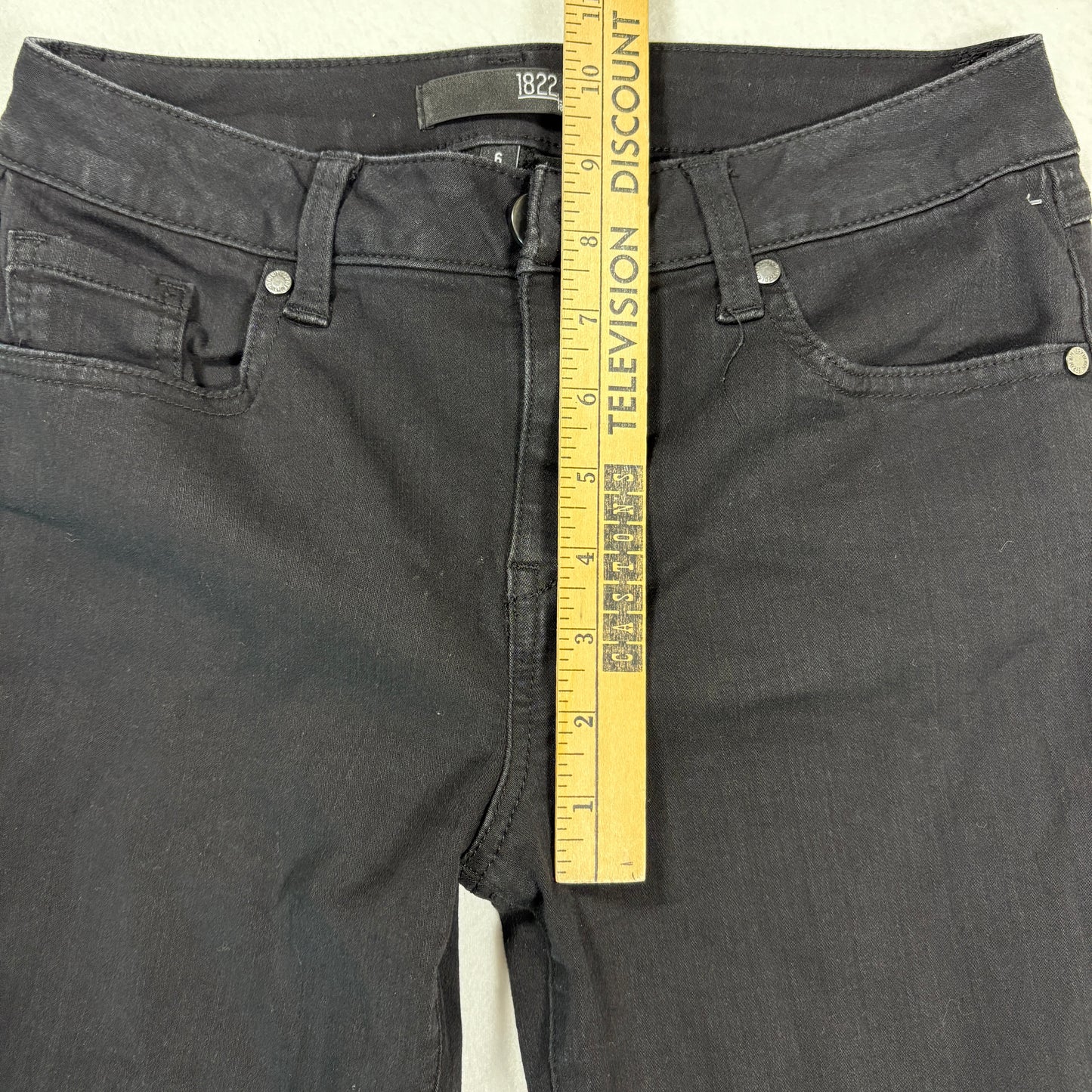 1822 Denim Womens Black Jeans Size 6 High Rise Stretch Skinny Y2K 90s Grunge