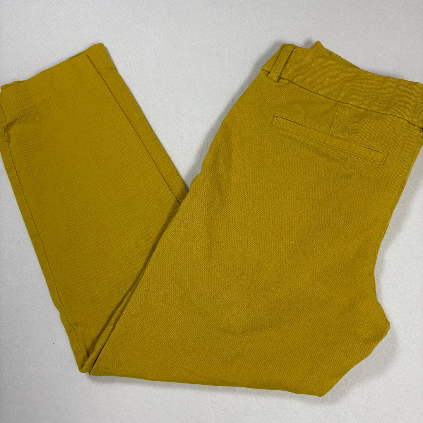Old Navy Womens Pixie Pants Size 6 Mustard Yellow Mid Rise Slim Fit Stretch Chino