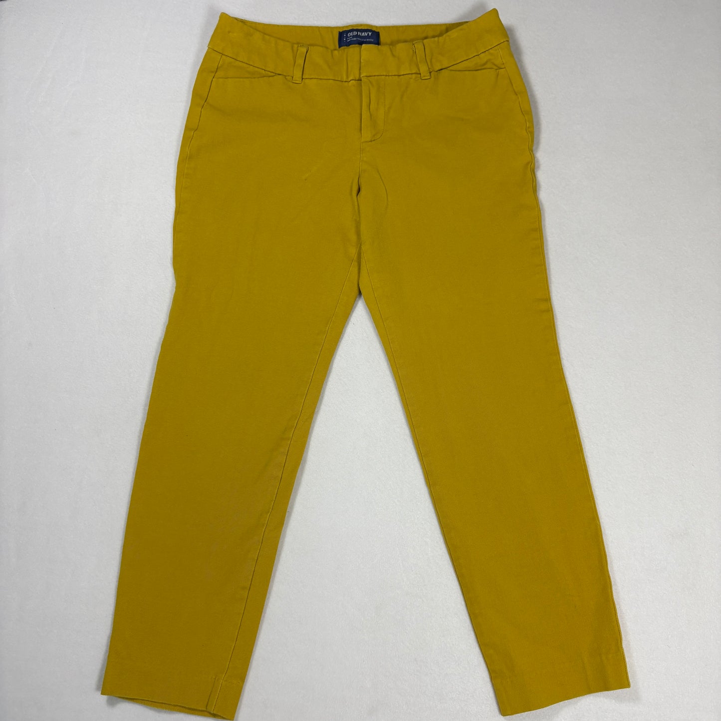 Old Navy Womens Pixie Pants Size 6 Mustard Yellow Mid Rise Slim Fit Stretch Chino
