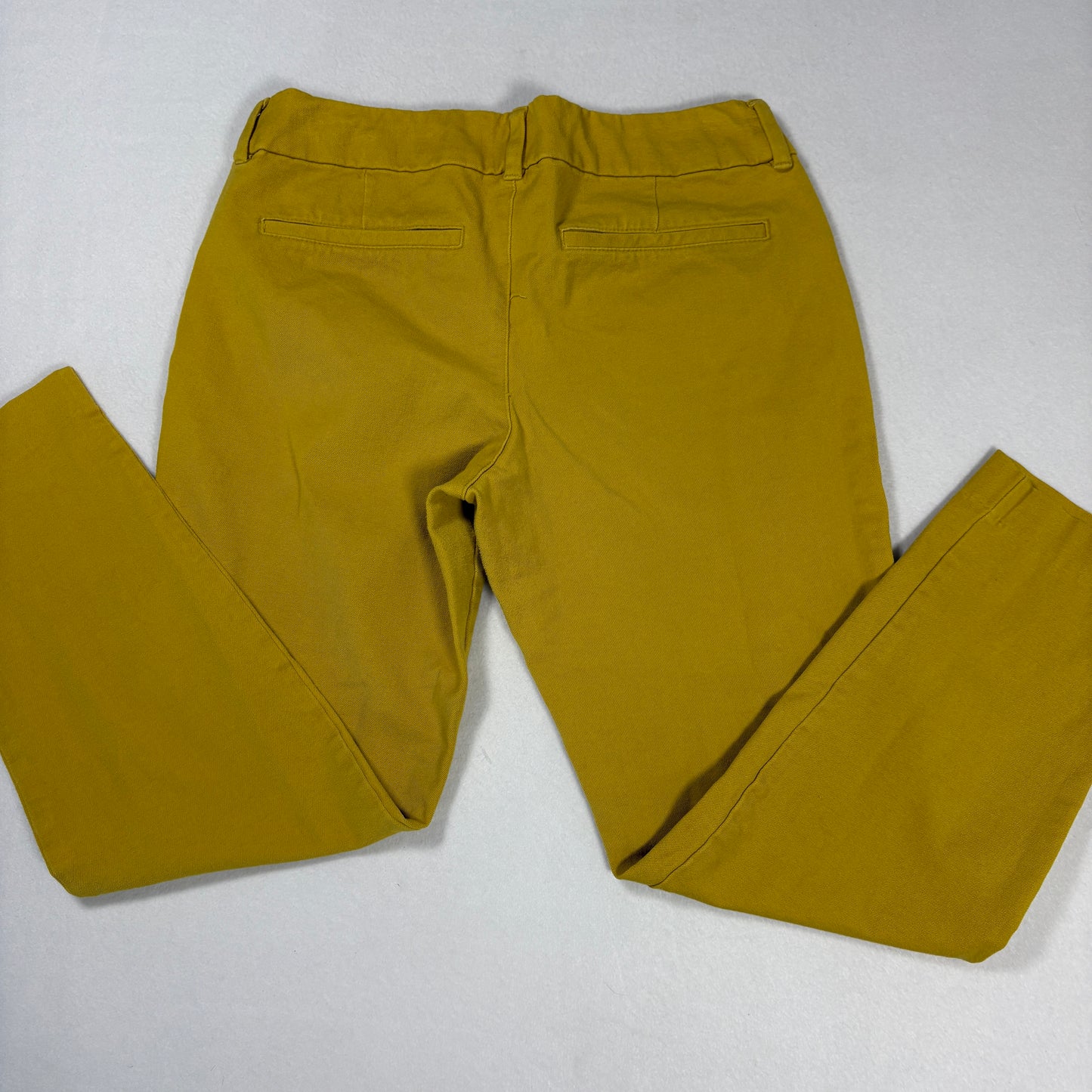 Old Navy Womens Pixie Pants Size 6 Mustard Yellow Mid Rise Slim Fit Stretch Chino