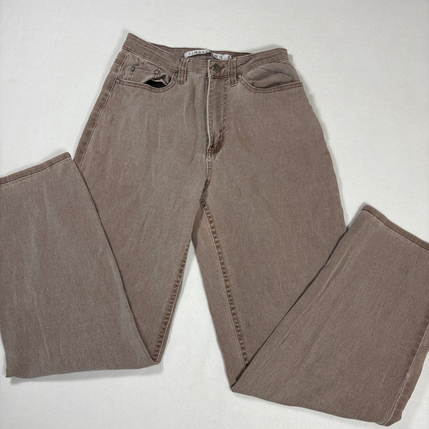 Tinseltown Womens Brown Baggy Jeans Size 5 Y2K 90s Grunge Straight Denim