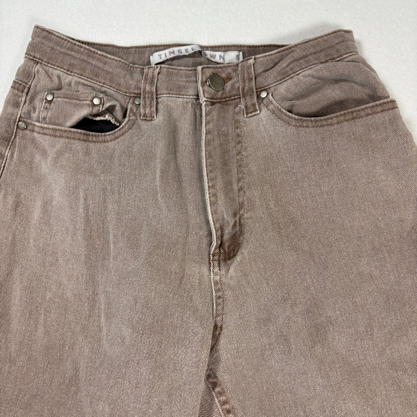 Tinseltown Womens Brown Baggy Jeans Size 5 Y2K 90s Grunge Straight Denim