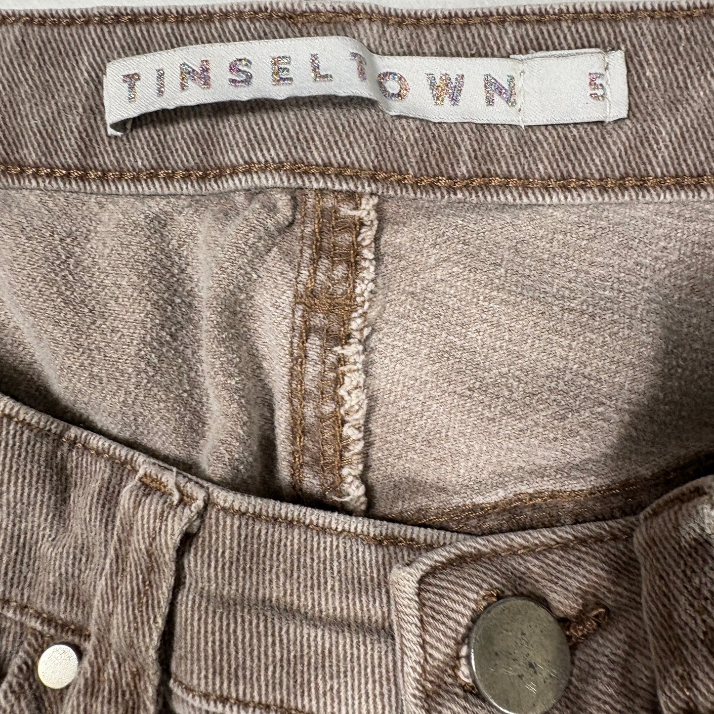 Tinseltown Womens Brown Baggy Jeans Size 5 Y2K 90s Grunge Straight Denim