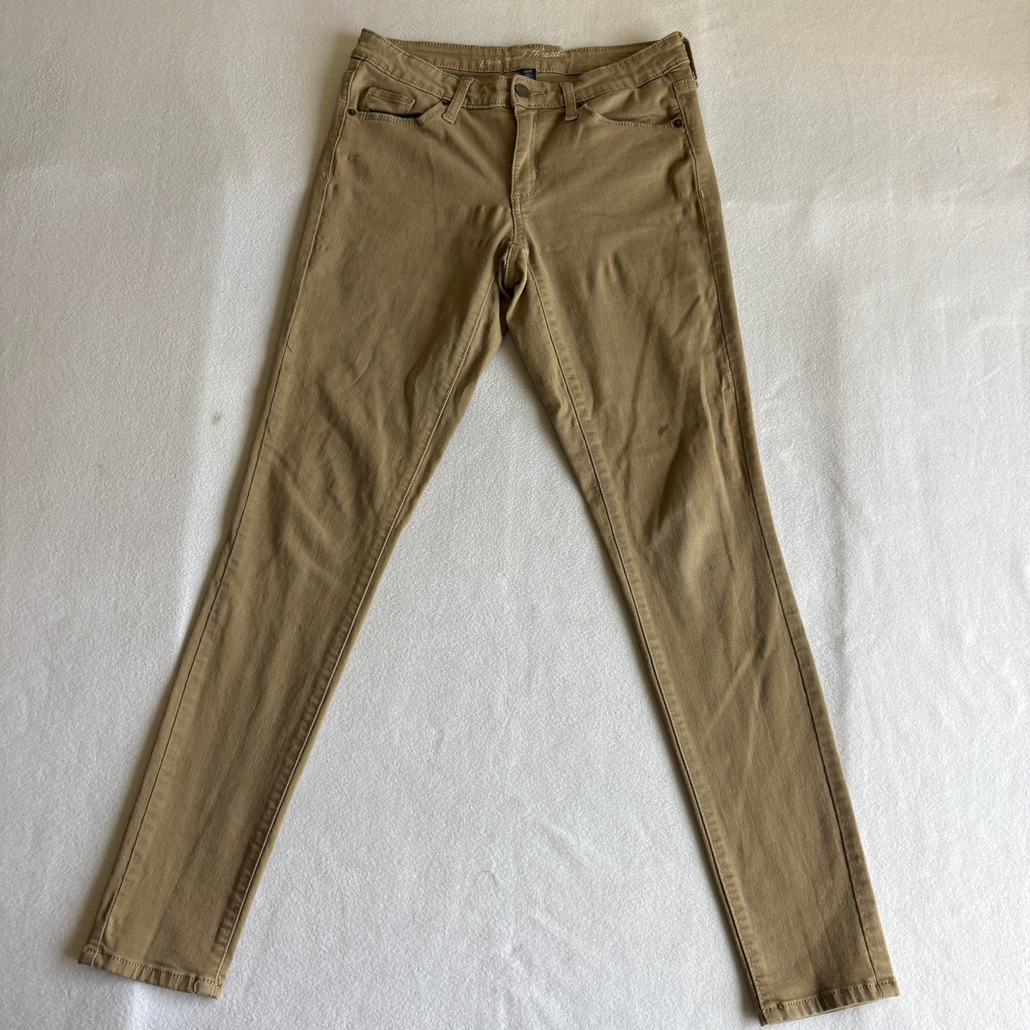 Universal Thread Womens 4/27R Khaki Skinny Jeans Stretch Casual Pants Tan Slim