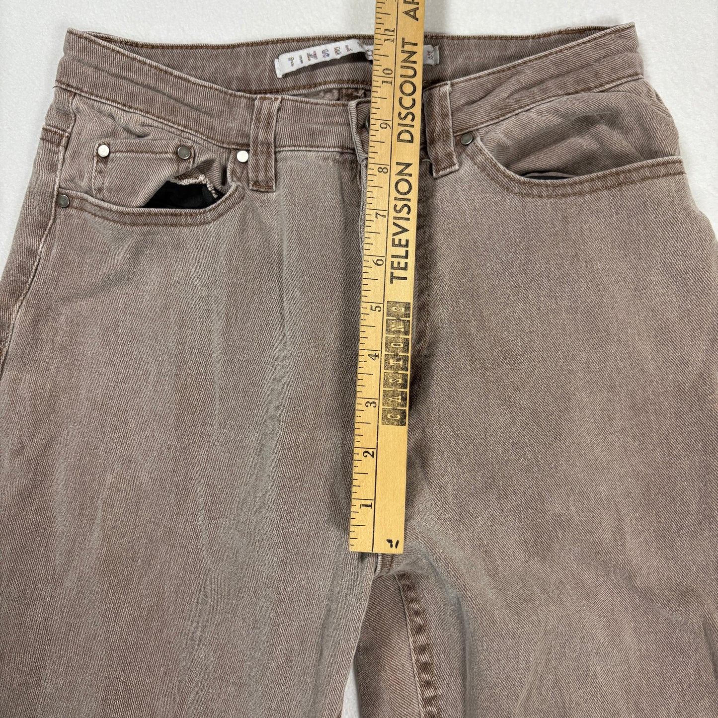 Tinseltown Womens Brown Baggy Jeans Size 5 Y2K 90s Grunge Straight Denim